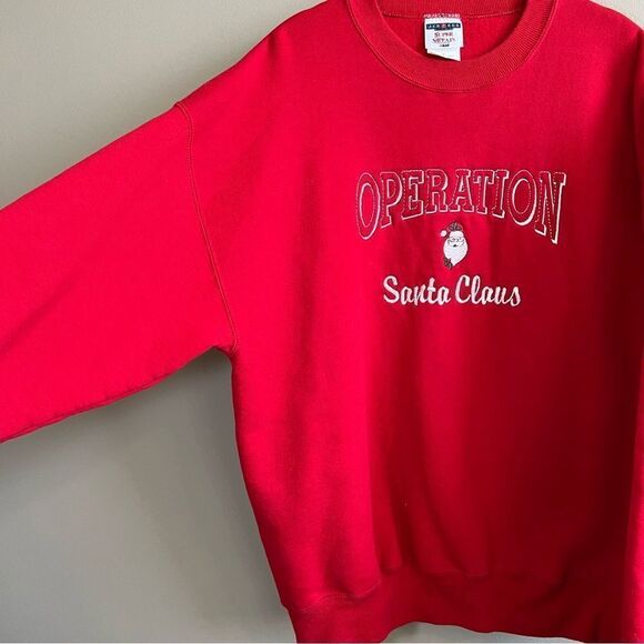 ✨ Jerzees Red Operation Santa Claus Embroidered Crewneck Sweatshirt XL - Picture 4 of 9